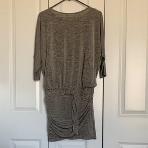 White House Black Market Heathered Gray mid Sleeve Dress